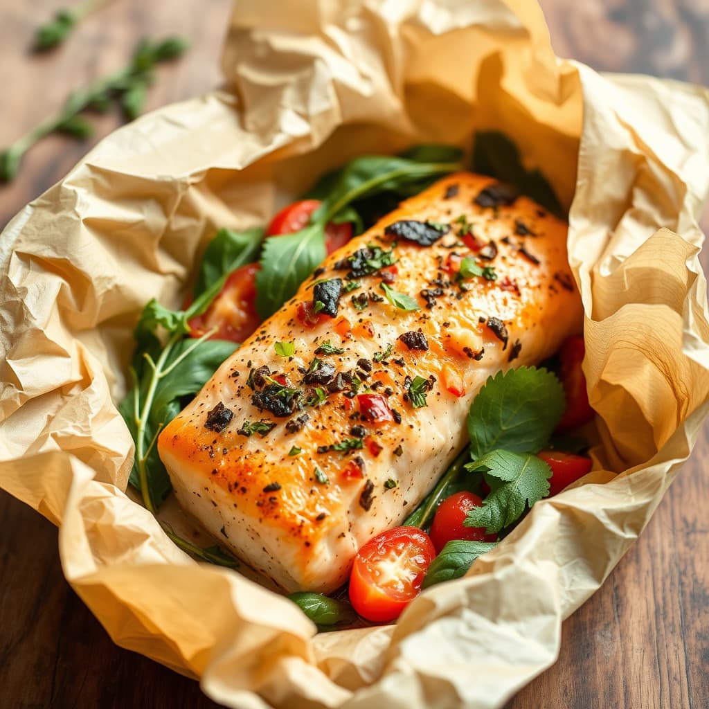Mediterranean laks i papillote (i et papirpakke)