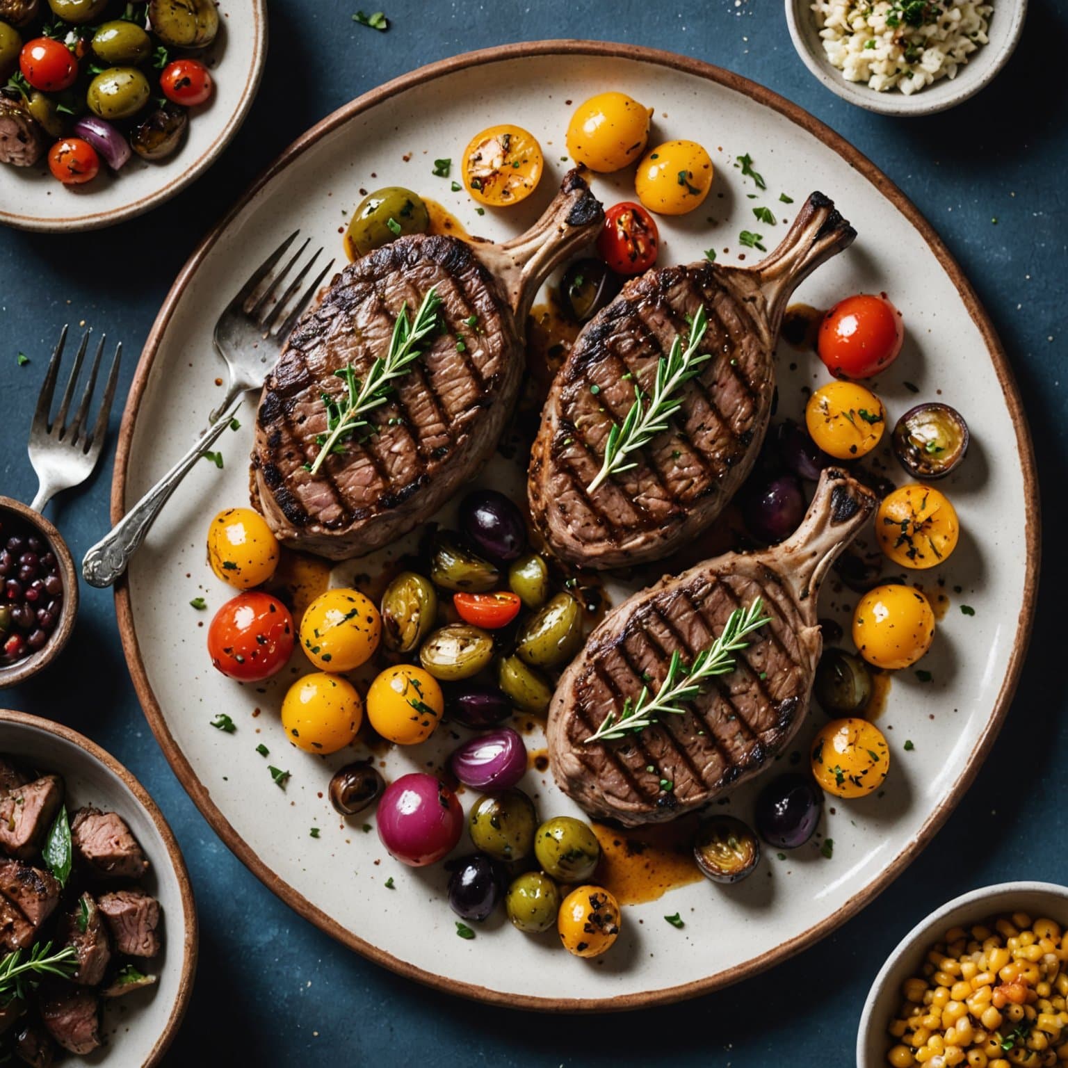 Mediterranske grillede lammestekker