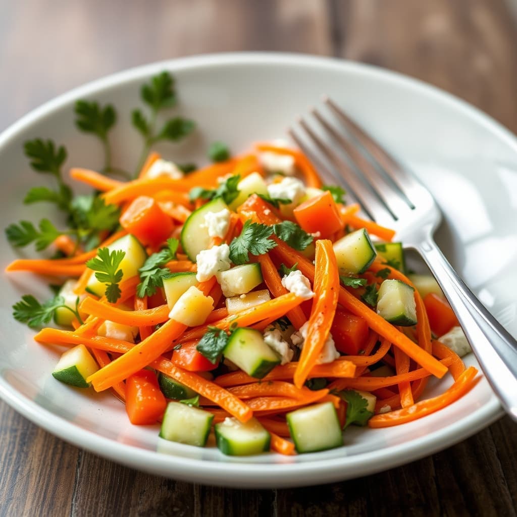 Meksikansk agurksalat og gulrotsalat