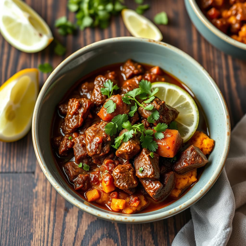 Meksikansk biffgryte over chipotle-søtpotetmos (Nye latino-inspirerte biffretter)