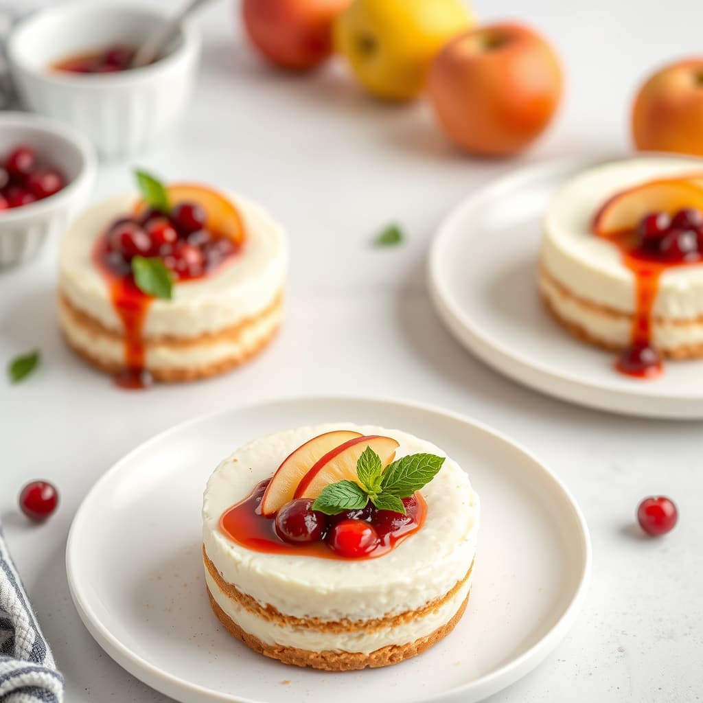 Meksikanske ricottakake med eple- og tranebærkompott