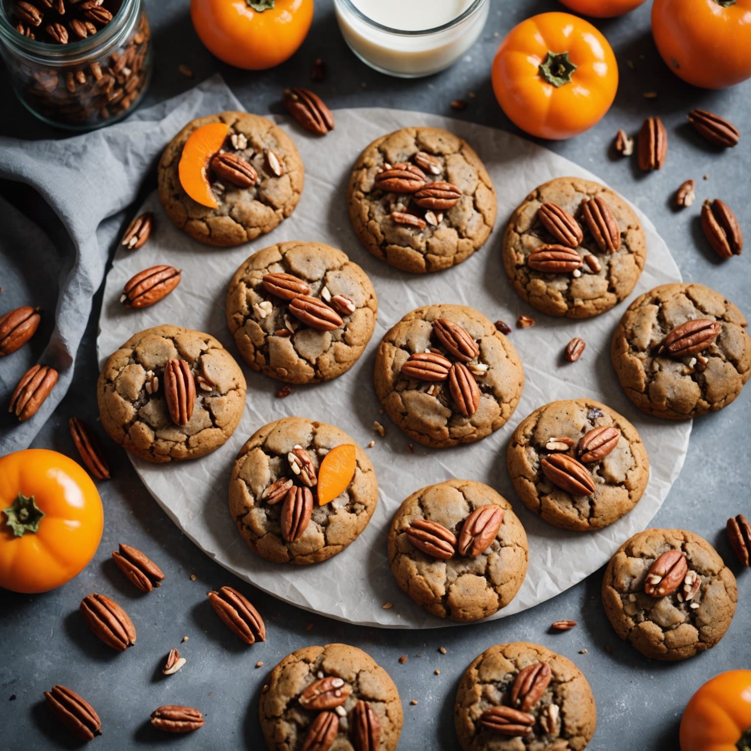 Melkefrie persimon- og pekannøttkaker