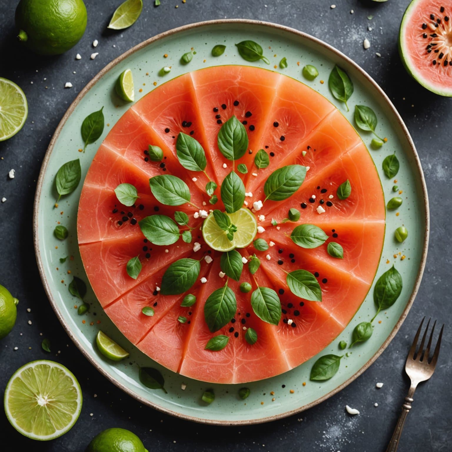 Melon carpaccio med lime