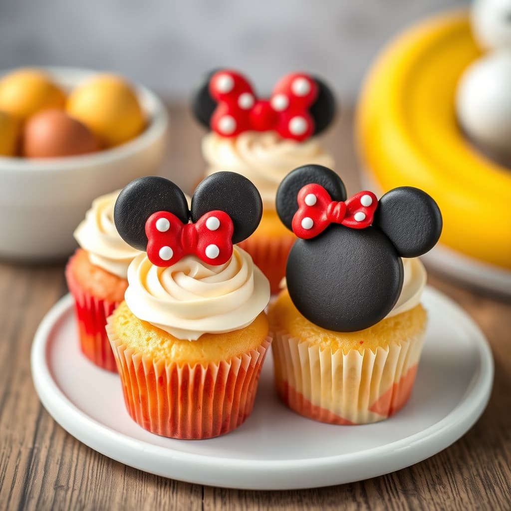Mickey- og Minnie-cupcakes