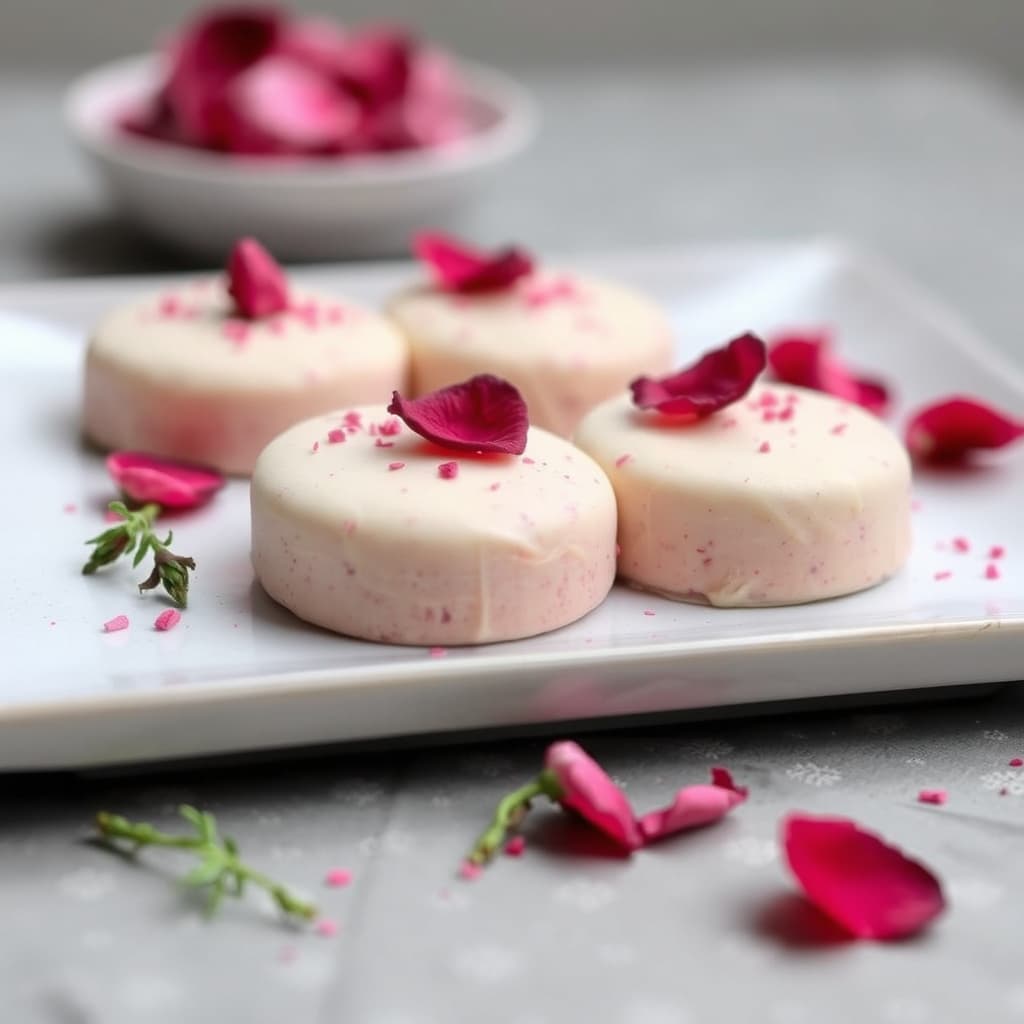 Midtsommernattsmarzipan med roseblader