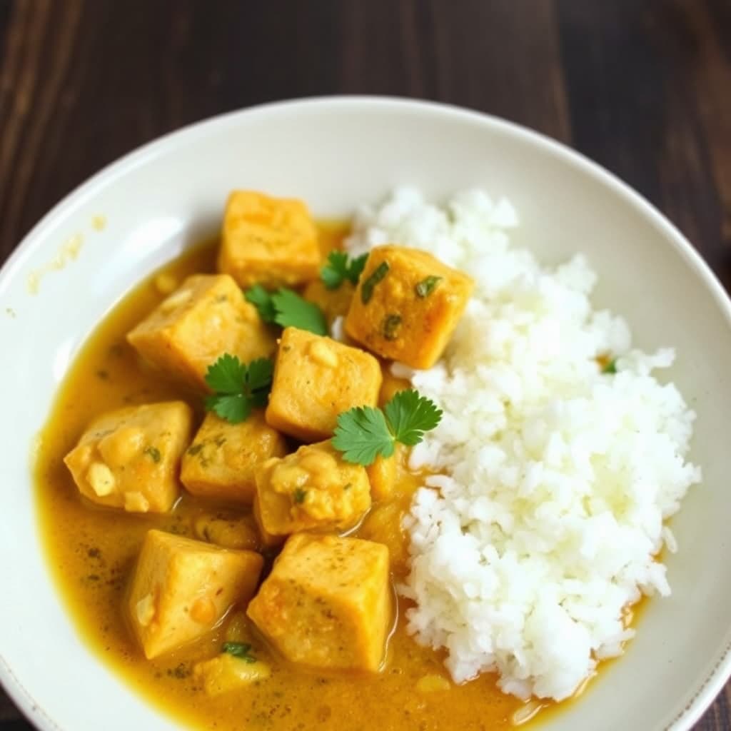 Mild kokosnøtt- og tofucurry