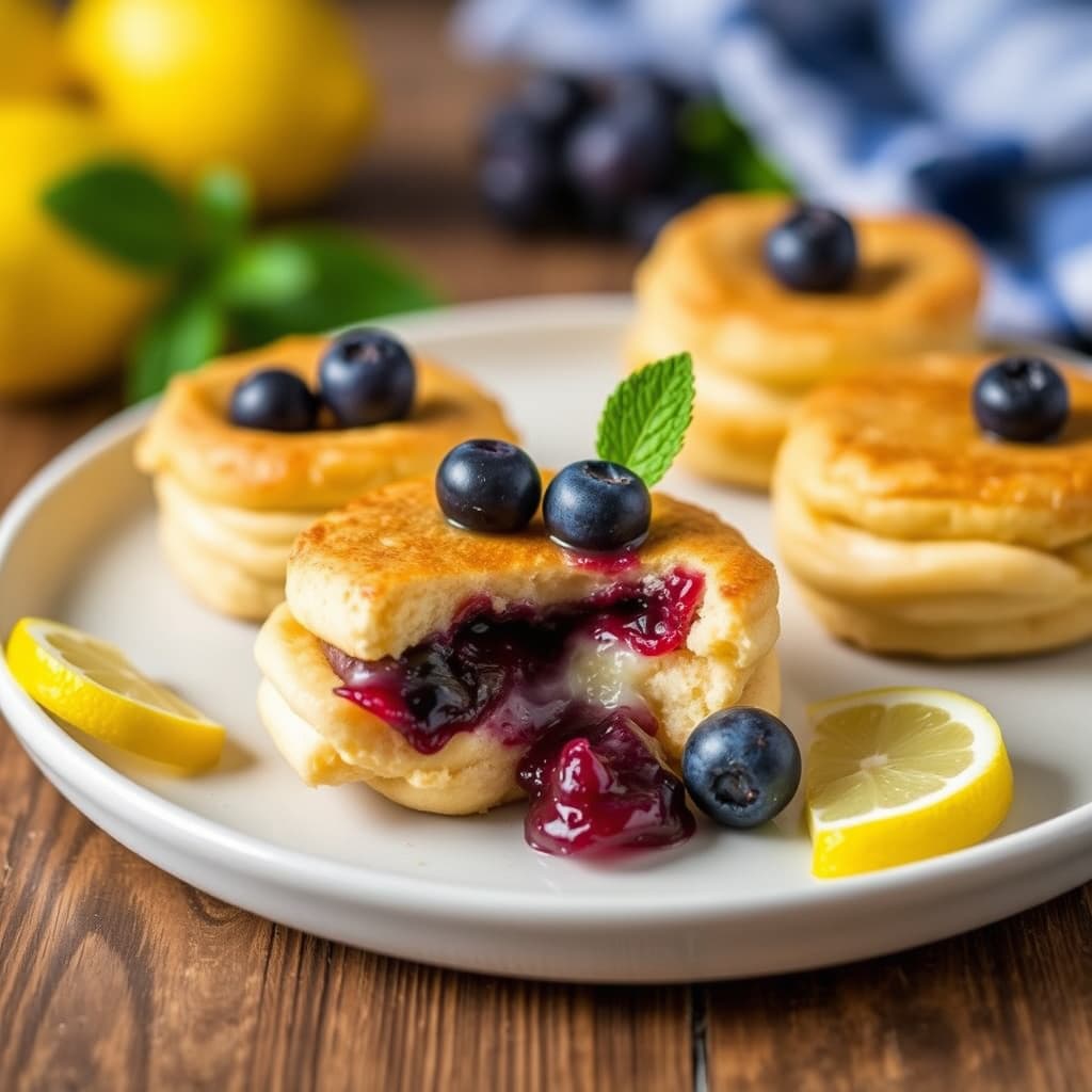 Mini sitron- og blåbærcharlotter