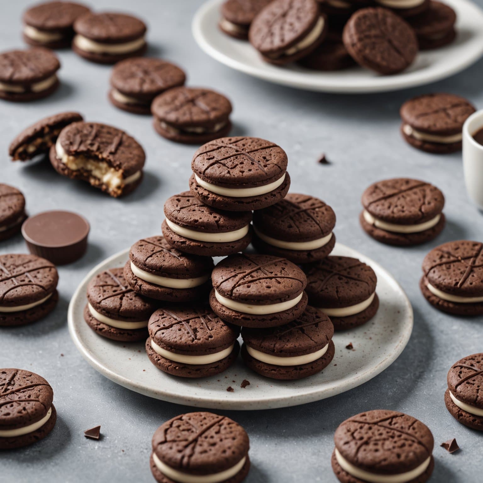 Mini sjokoladekjeks med kremfyll