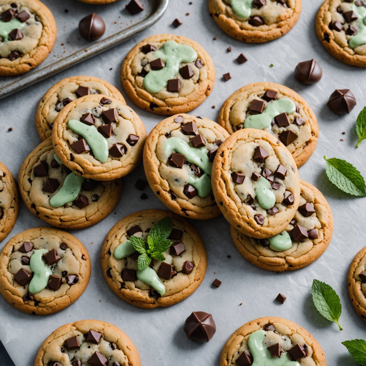 Mintaktige sjokoladekjeks med sjokoladestykker