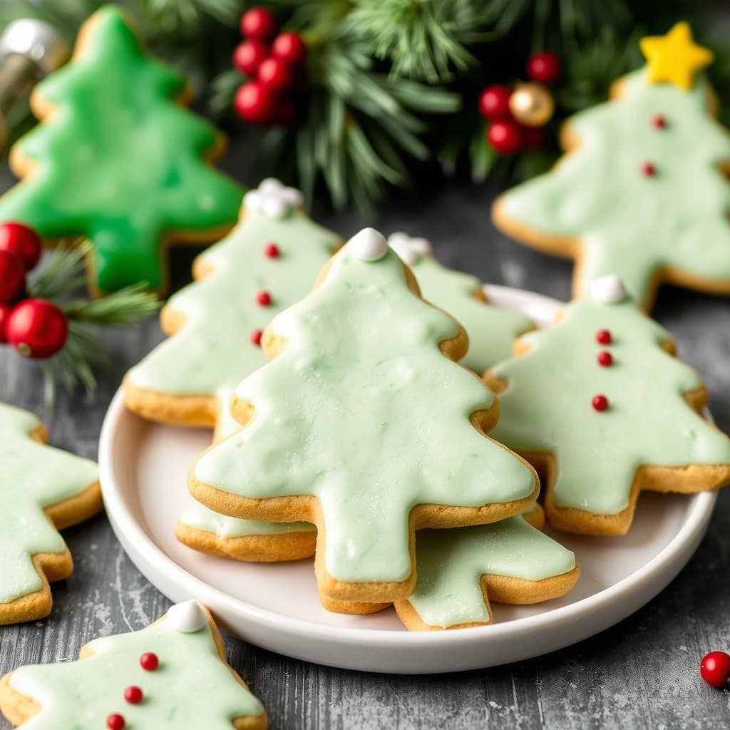 Minty juletrær utstikkingskjeks