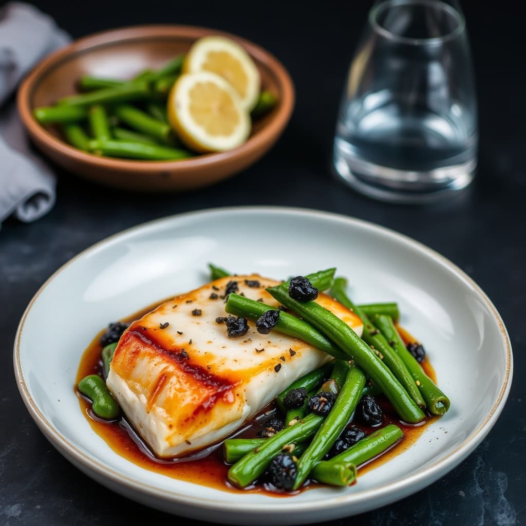 Miso-marinerte torsk med favabønner