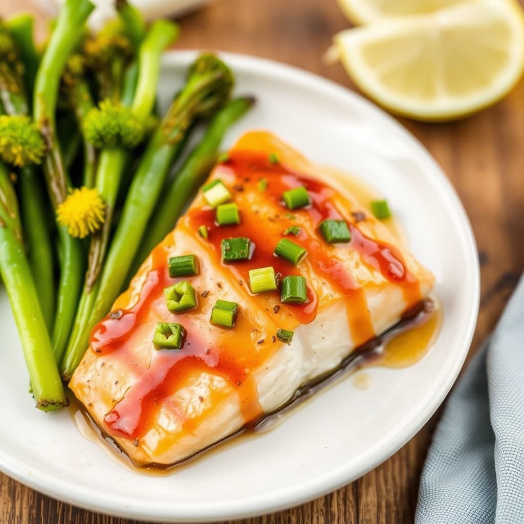 Miso- og honningglasert fisk