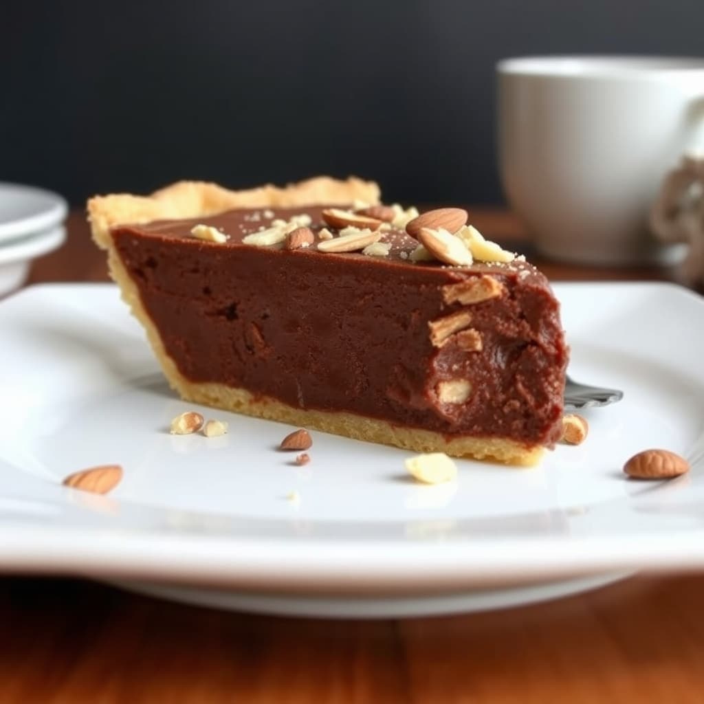 Mocha- og mandelfudgepai