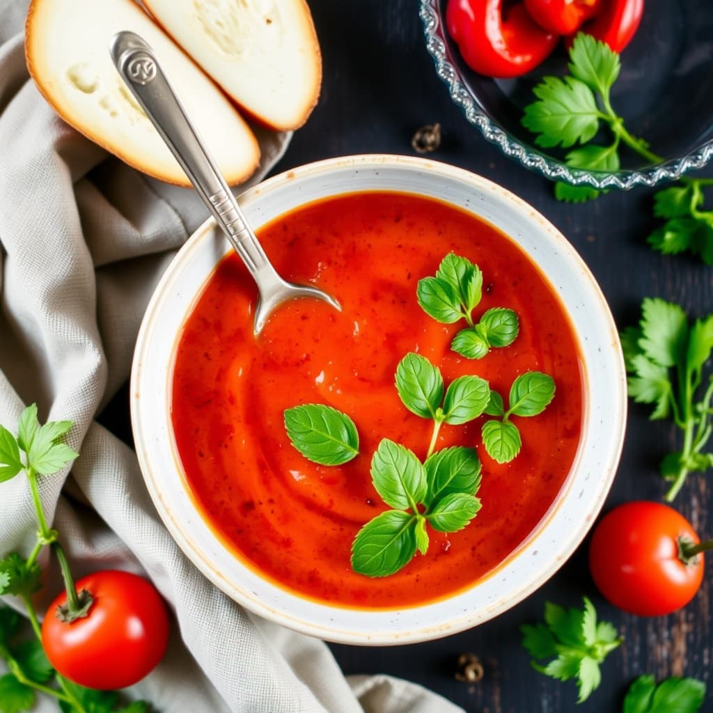 Modig rød peppers gazpacho