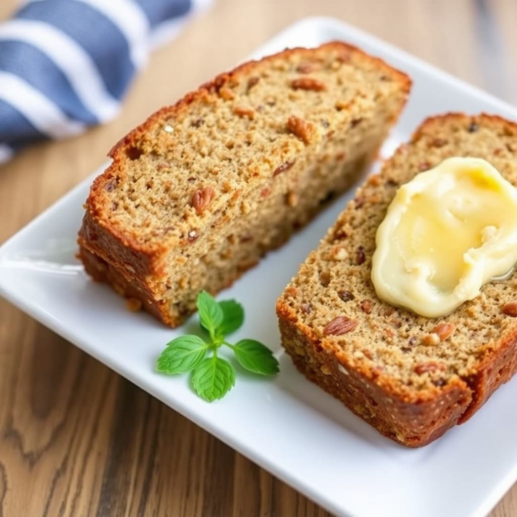 Momma Callies banan- og nøttebrød med honning-smør