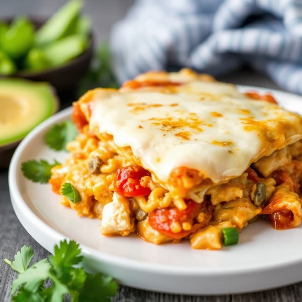 Monterey kylling- og tortilla-grateng