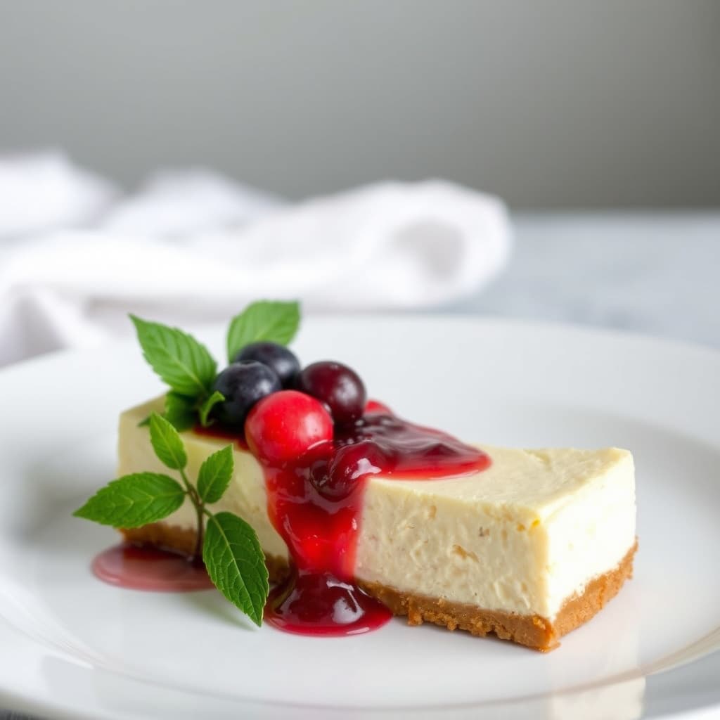 Montrachet-ostekake med vinterfruktkompott