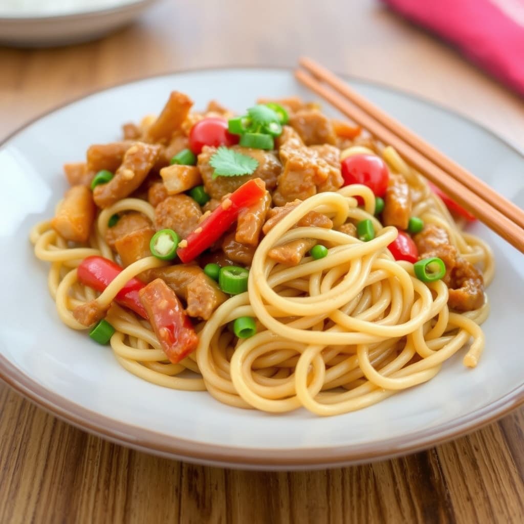 Mors berømte Chop Suey og nudler