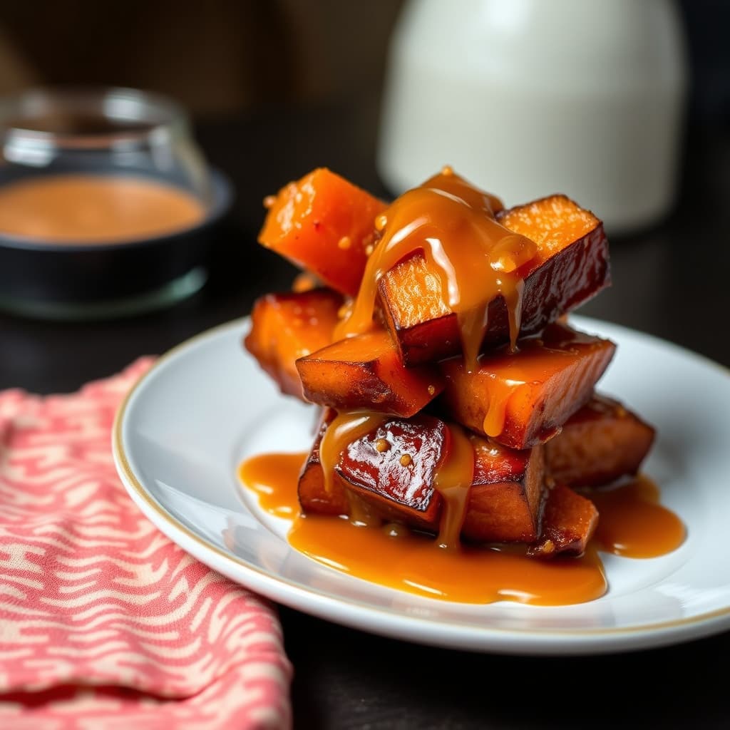 Mors kandiserte søtpoteter med karamell