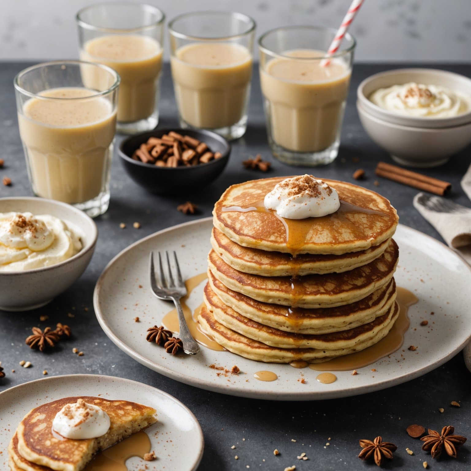 Mors krydrede eggepannekaker med eggelikør