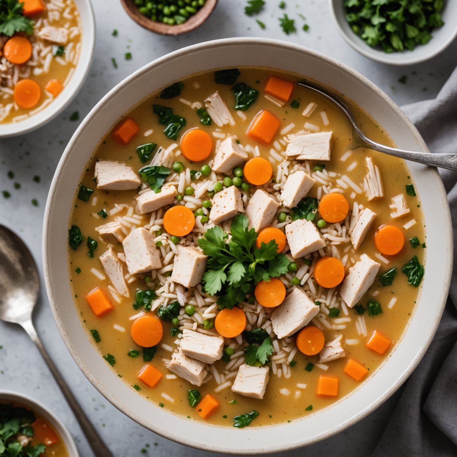 Mors næringsrike kylling- og risuppe