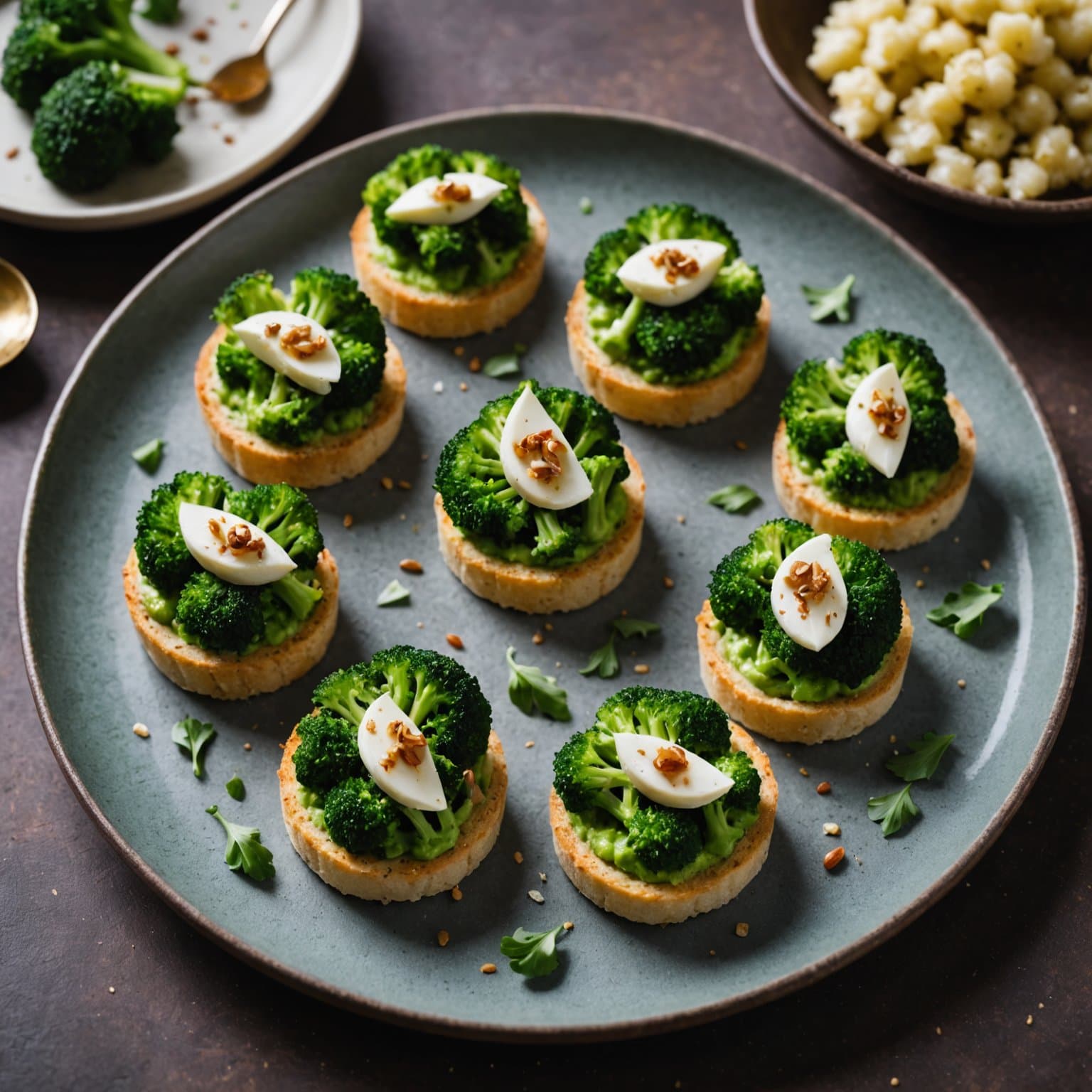 Mosede brokkolibiter og ovnsbakt hvitløksnacks