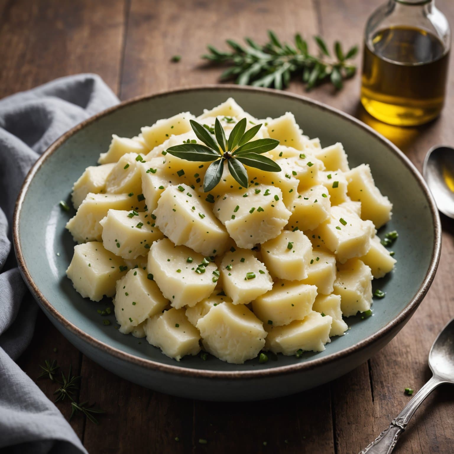 Mosede poteter med ekstra jomfru olivenolje