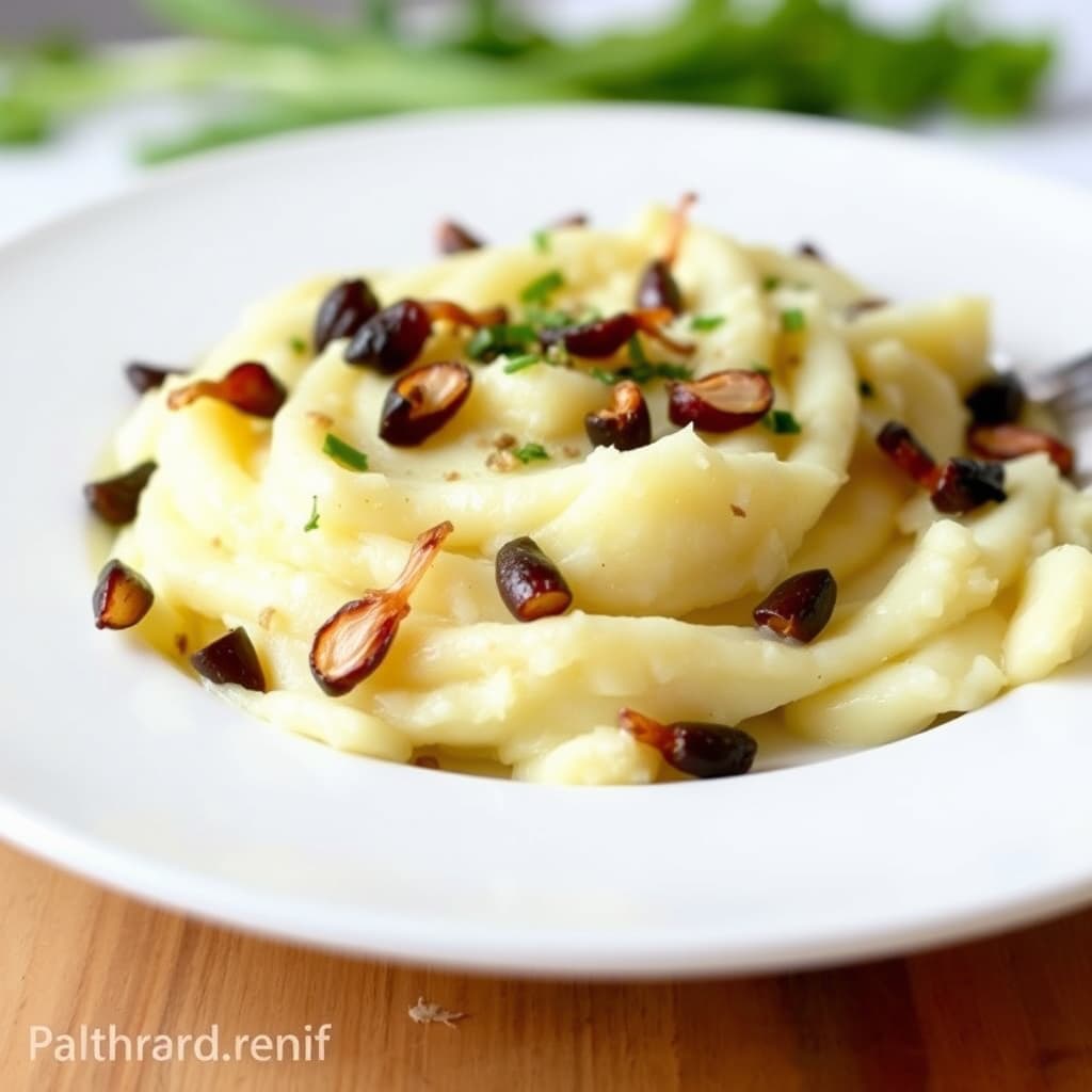 Mosede poteter med hvitløk og sjalottløk