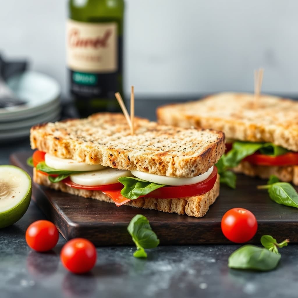 Mozzarella- og pepperkaldt trykkpresset sandwich