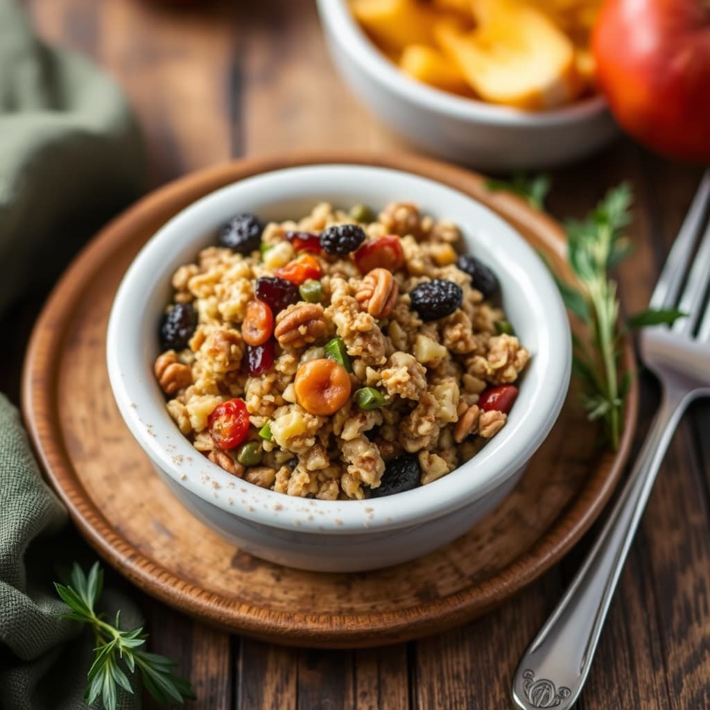 Multigrainfyll med nøtter og tørket frukt