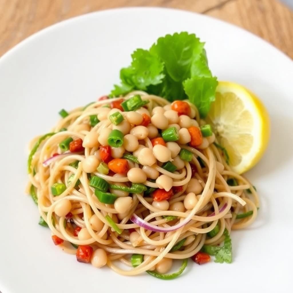Mungbønnespagetti-salat