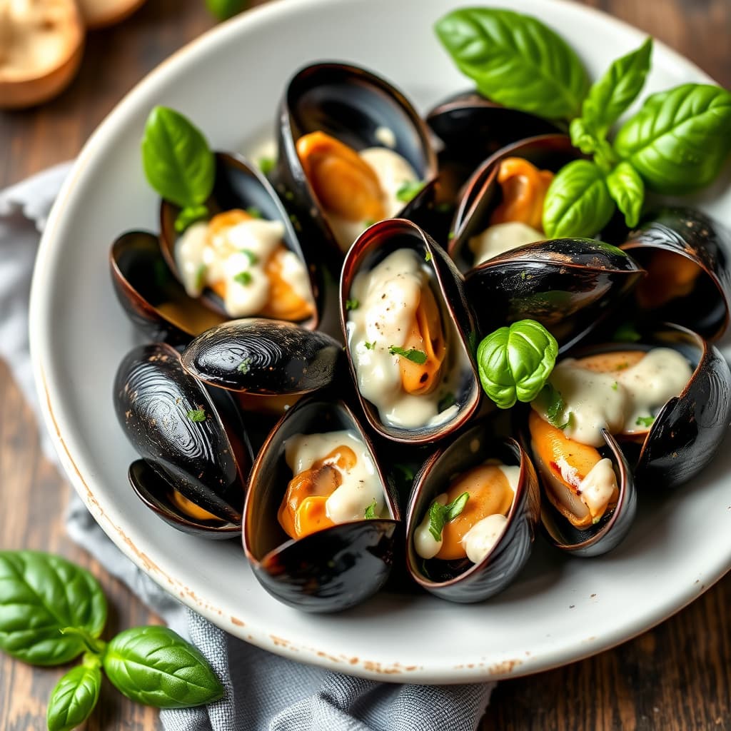 Muslinger med basilikumkrem