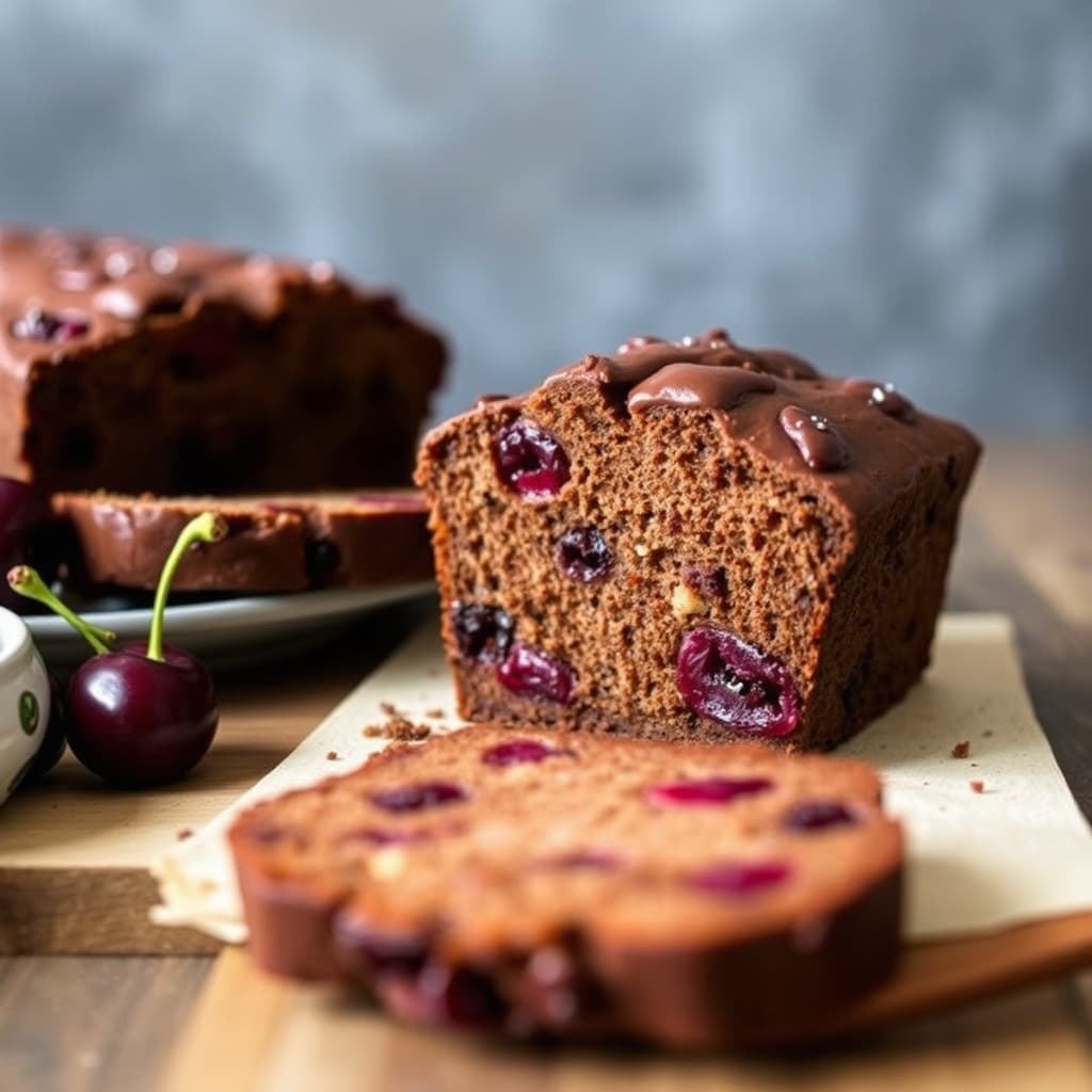 Myk sjokolade- og kirsebærlangpannekake