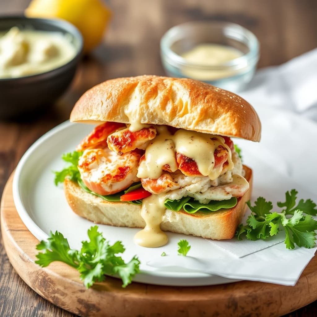 Mykskallet krabbe B.L.T. med sitronpeppermajones