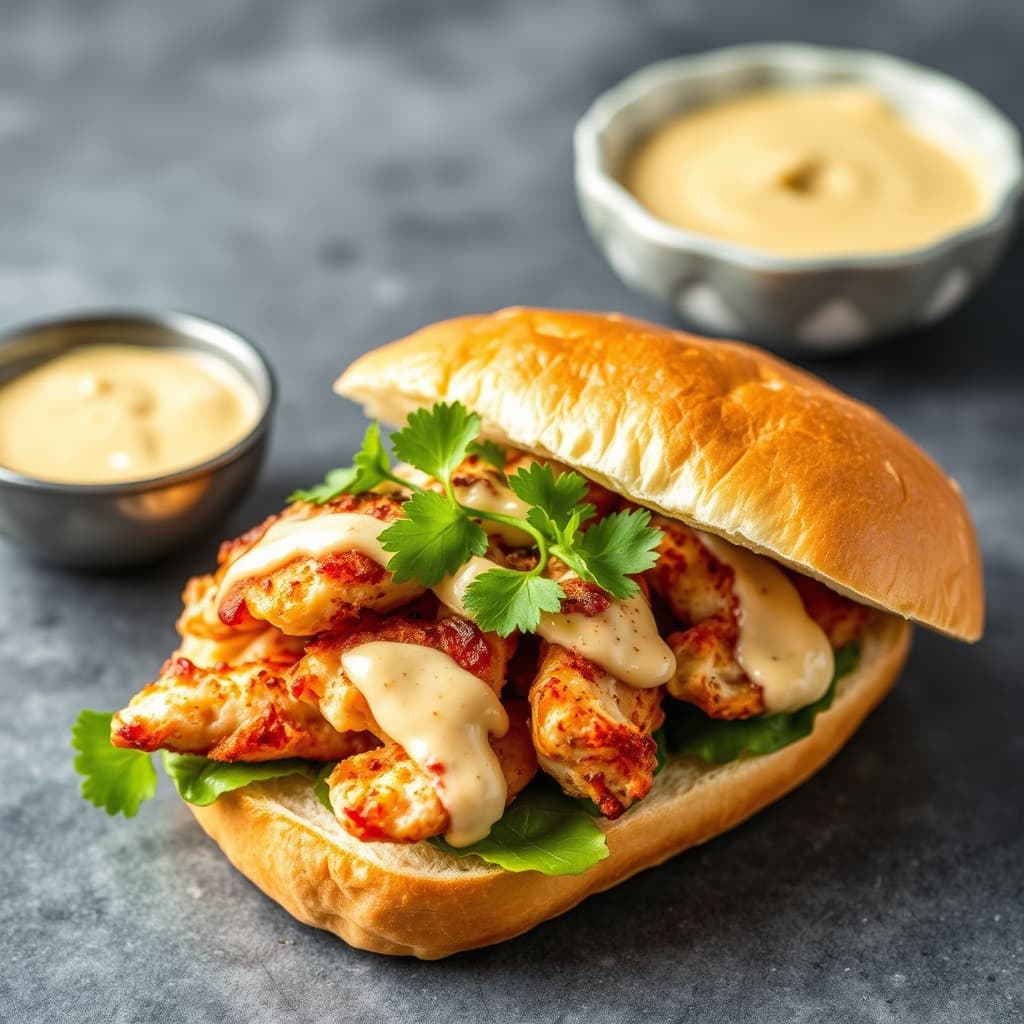 Mykskjellkrabbem sandwich med ristet paprika-aioli