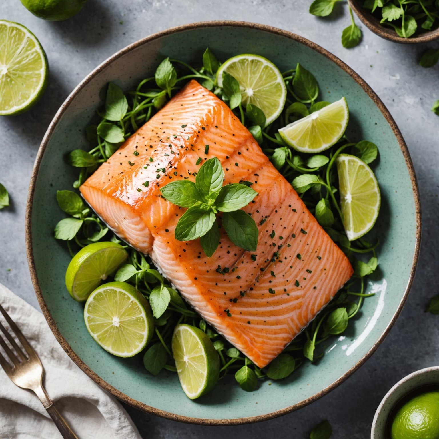 Mynt- og limesild med laks