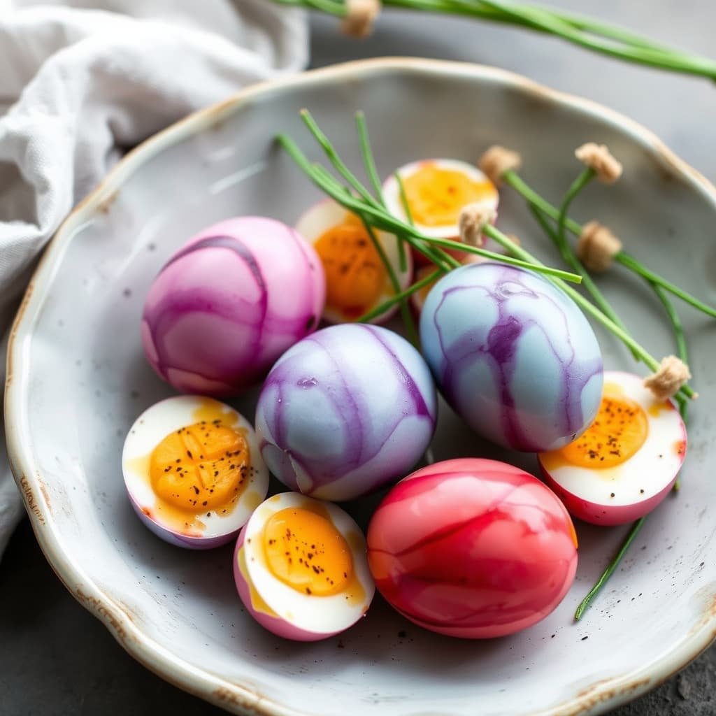 Naturlig fargede syltede påskeegg