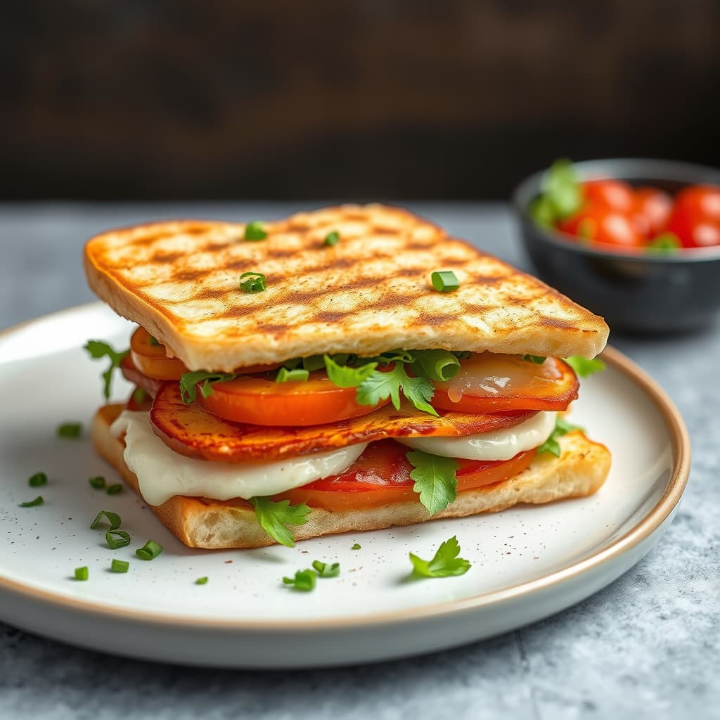 Navn på denne retten: Potetpanini