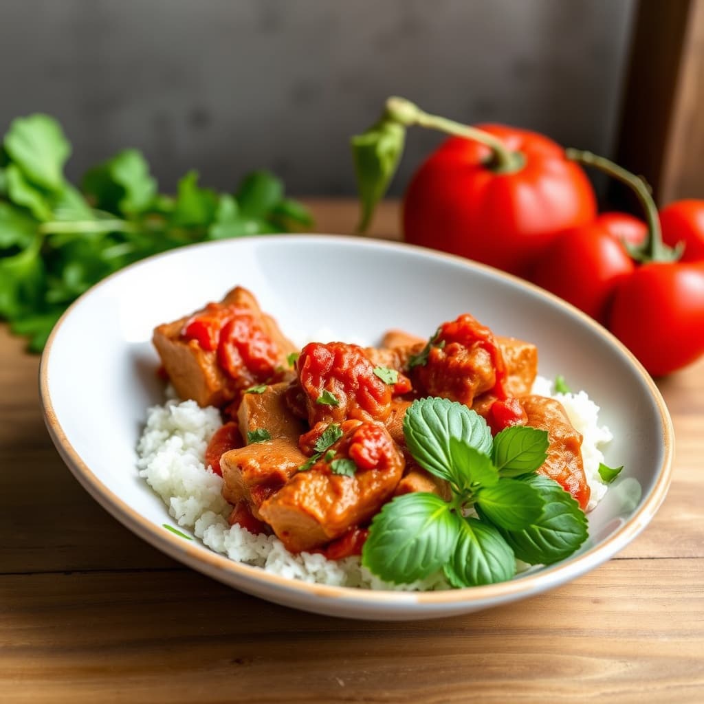 Neapolitansk rød pepper svinekjøtt