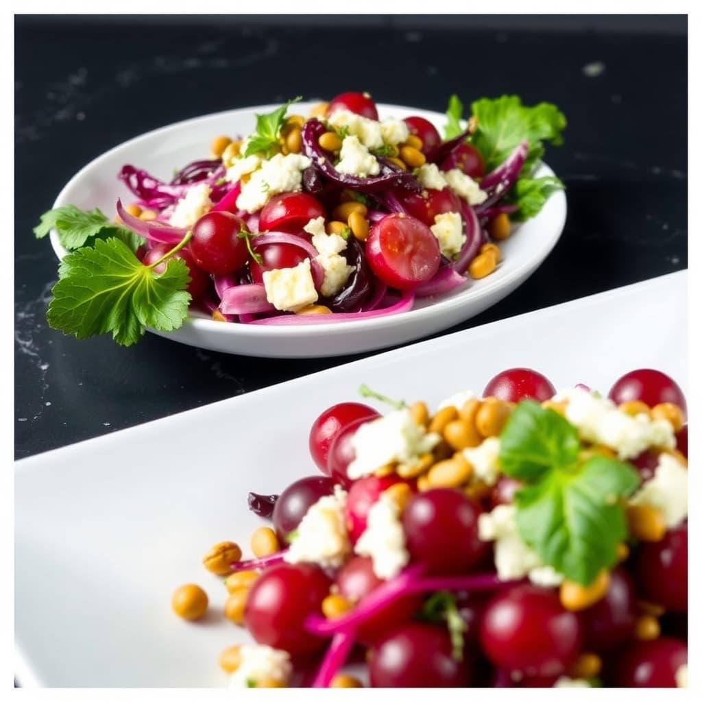 Nedtelling #5 Radicchio- og druesalat med pecorino og pistasjoner