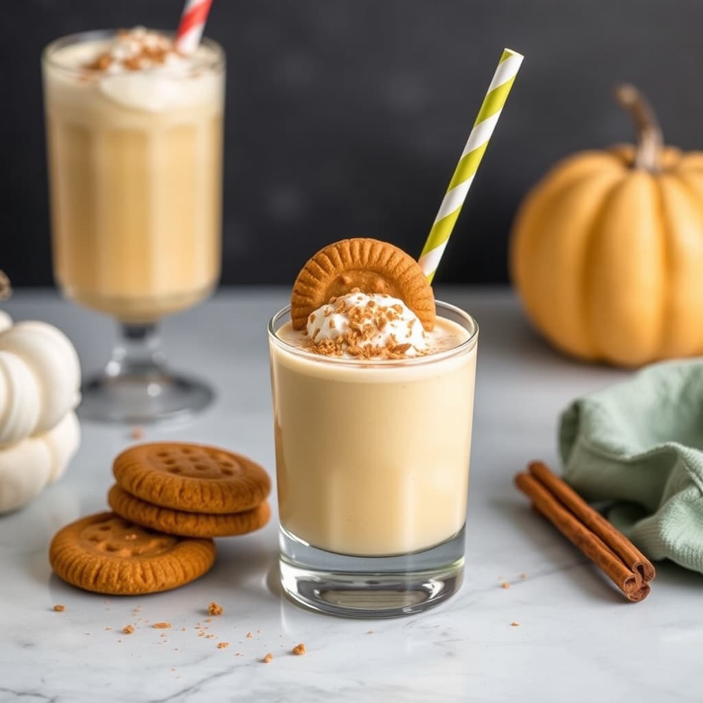 Nedtelling # 8 Eggnog-pumpemelkshake med kanelkjeks
