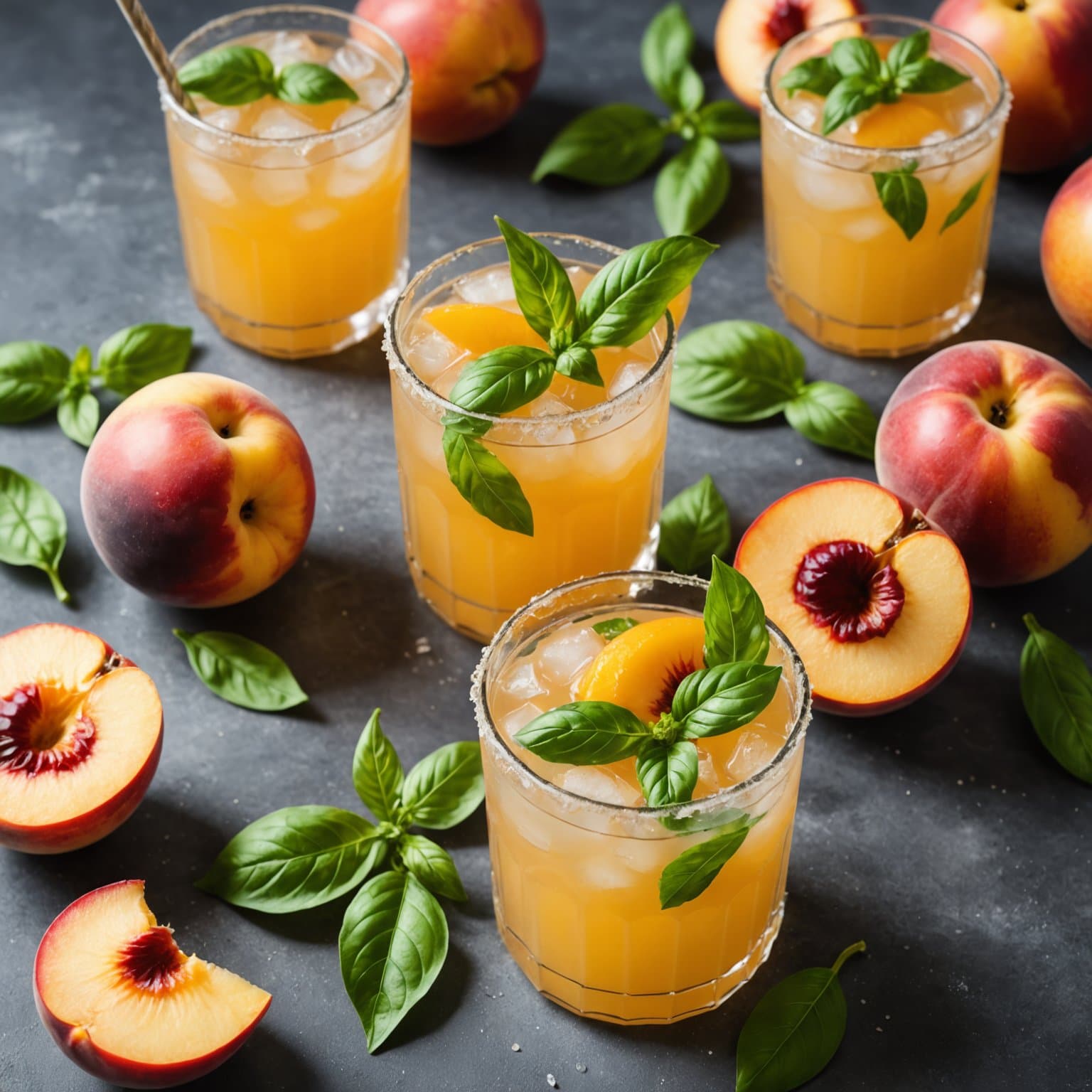 Nektarin-basilikum-limonade