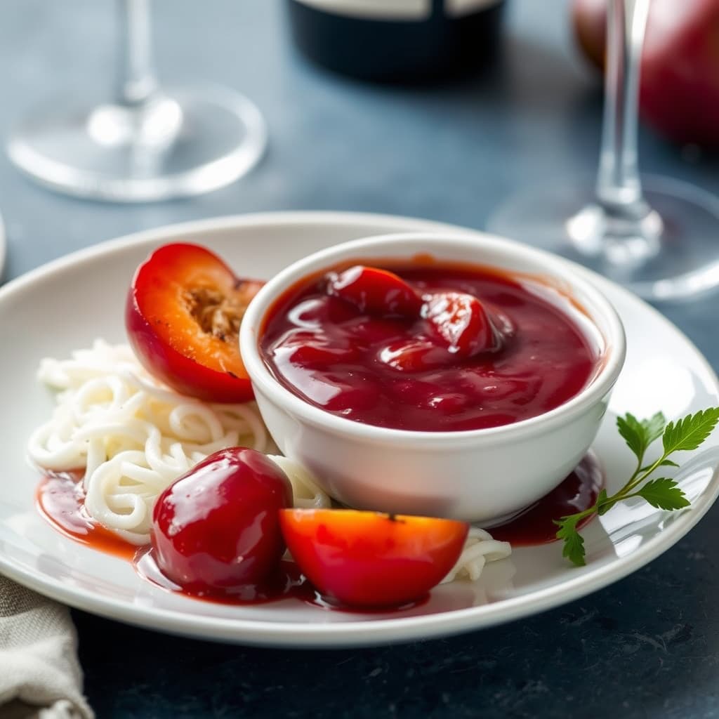 Nektarinsaus med rødvin