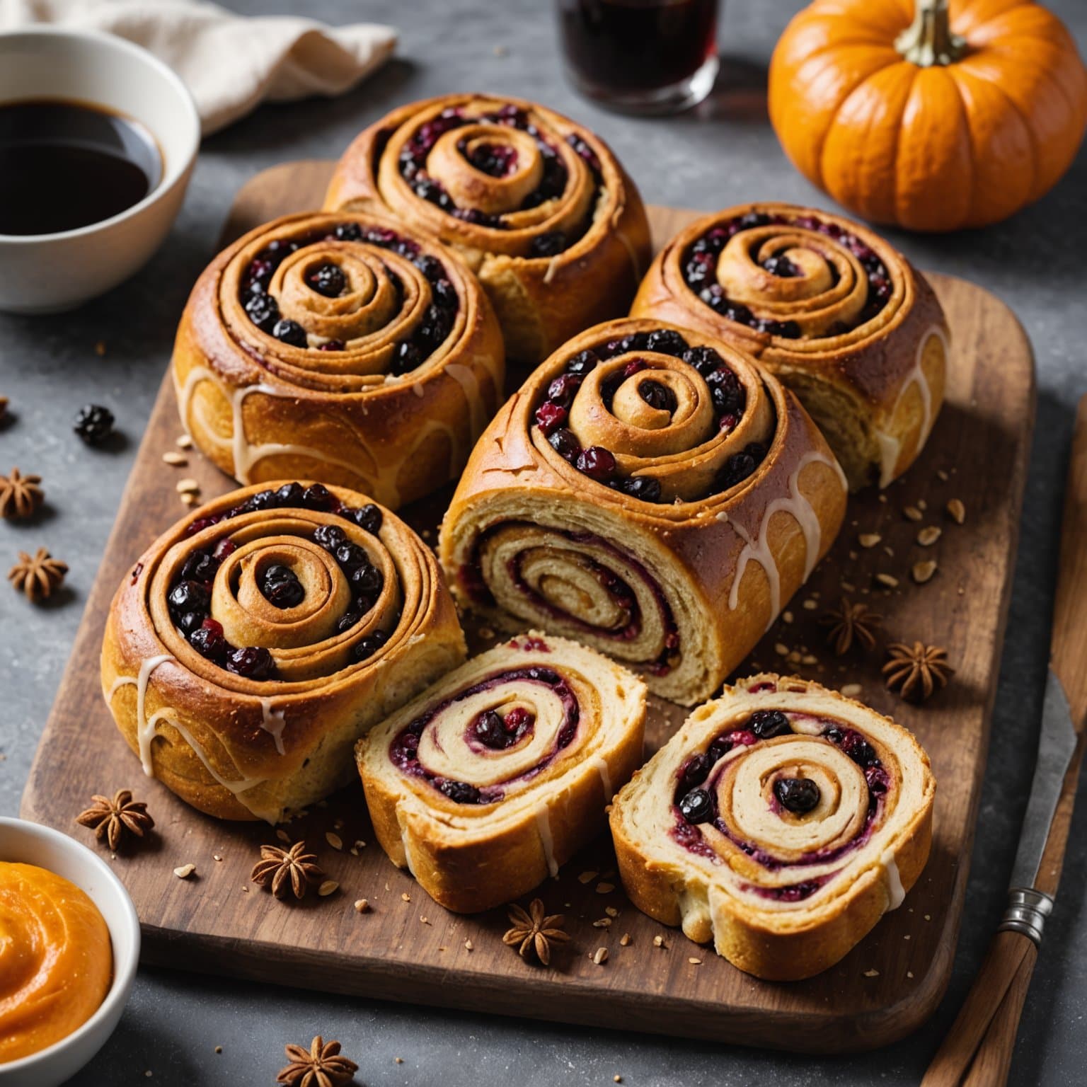 Nøtteaktige kanel- og currant-pumpkinboller