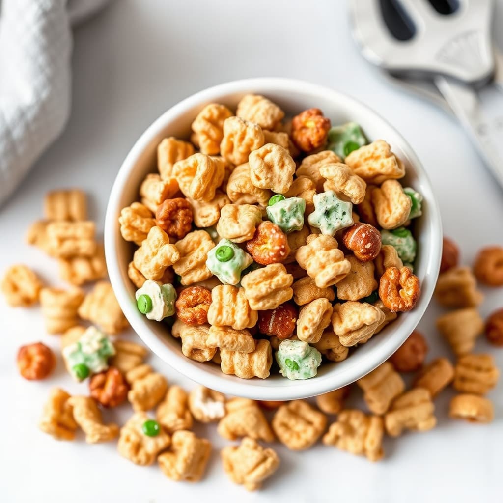 Nøttefri ranch-smakende sprø kornsnacksblanding