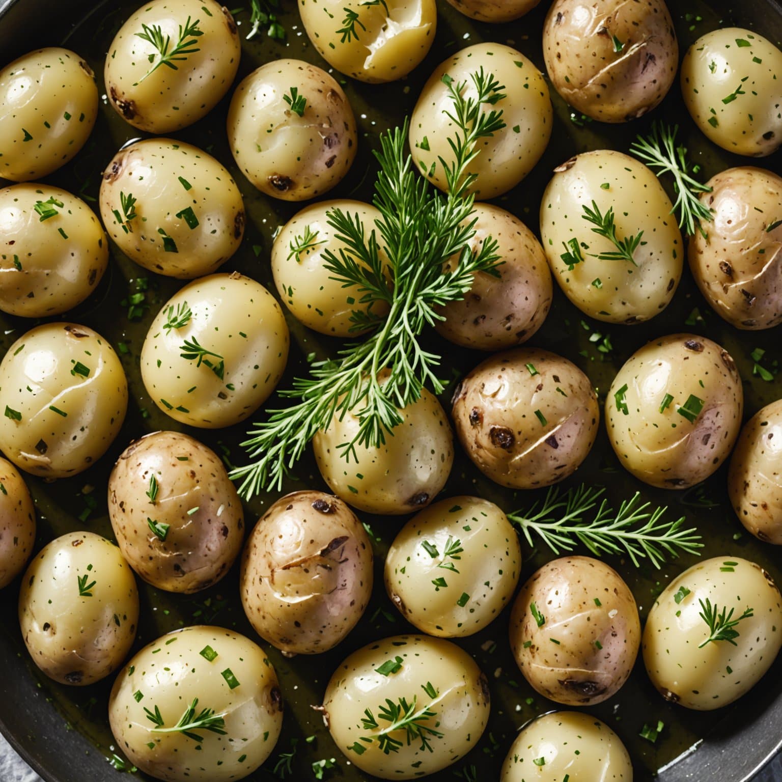 Nye poteter med dillsmør