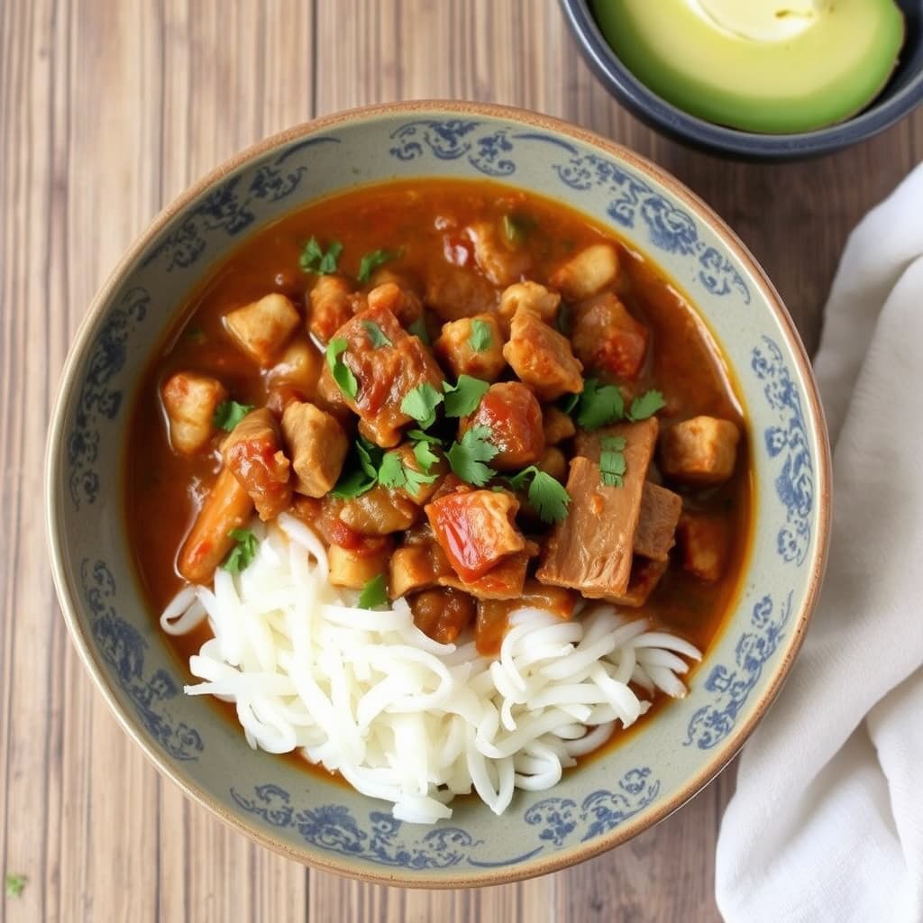 Nytt meksikansk svine- og grønn chiligrateng