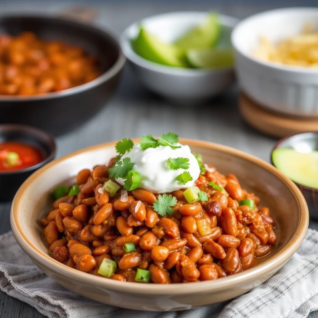 Nytt stilrefriedde bønner (Frijoles Refritos Estilo Nuevo)