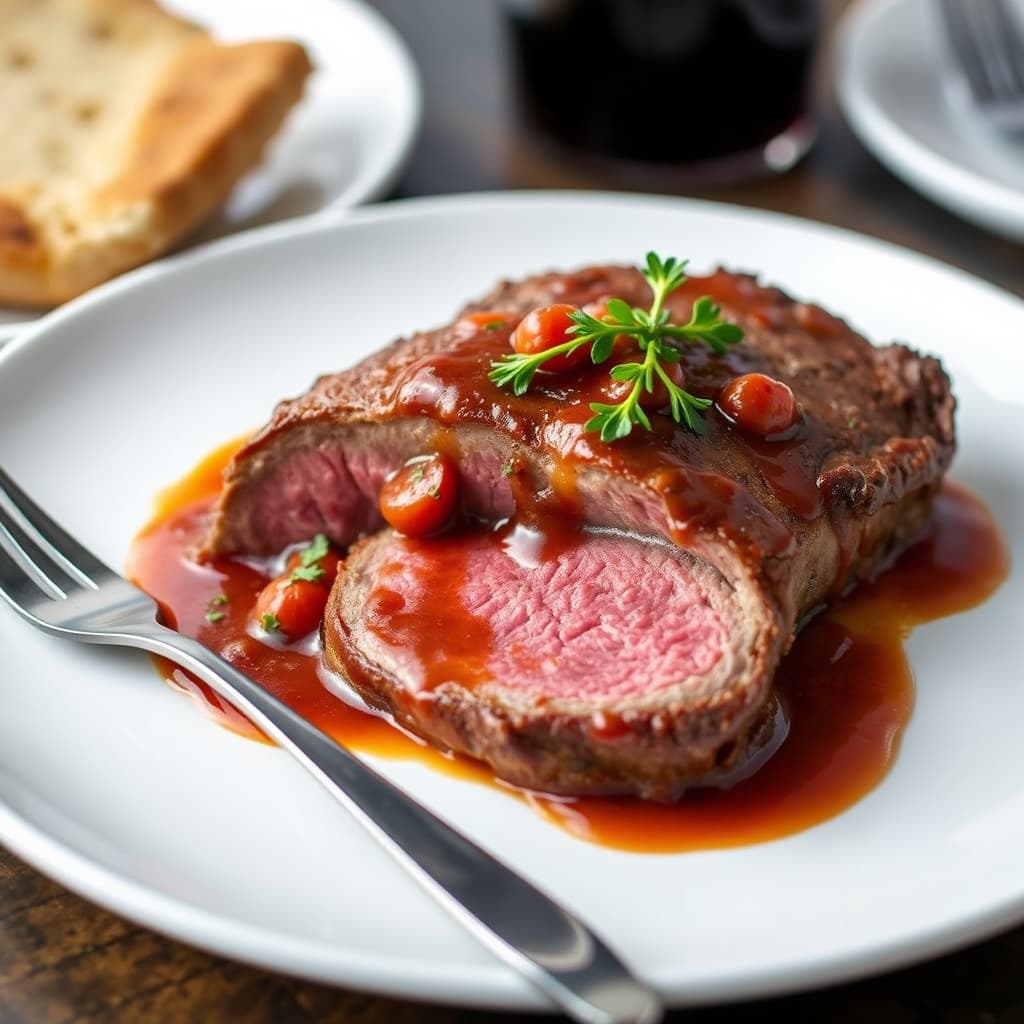 Oksebryst med tomat- Madeira-saus