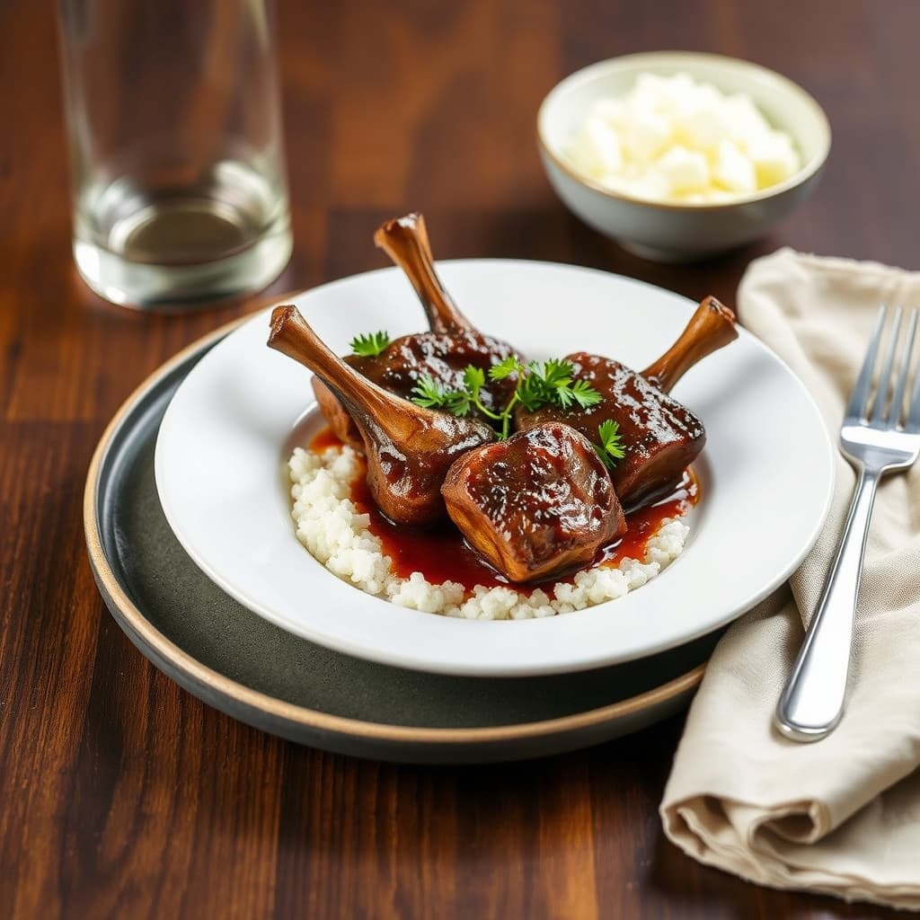 Oksehaler braisert i rødvin